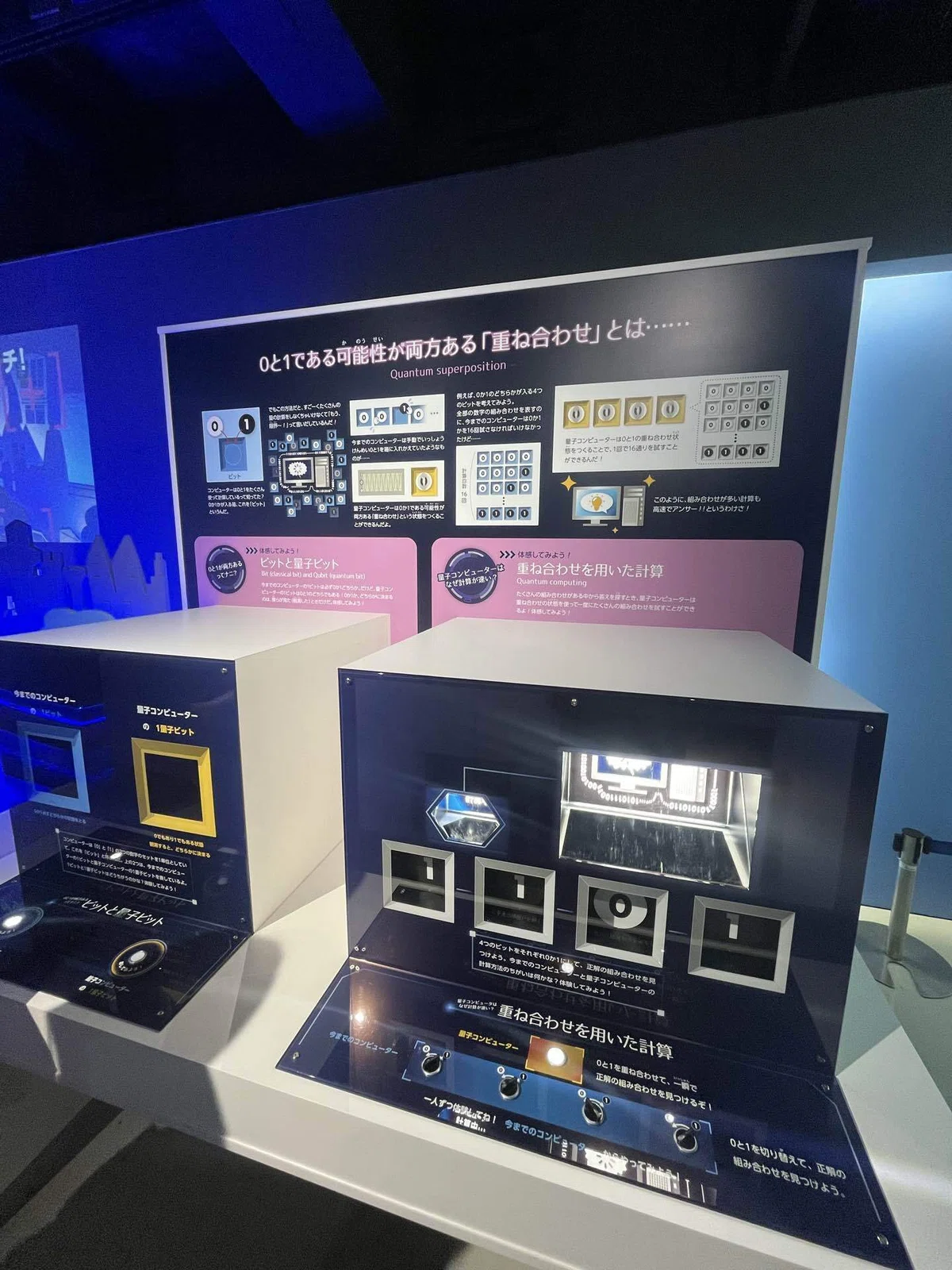 九段下駅近くにある科学技術館の量子技術に関する展示の画像