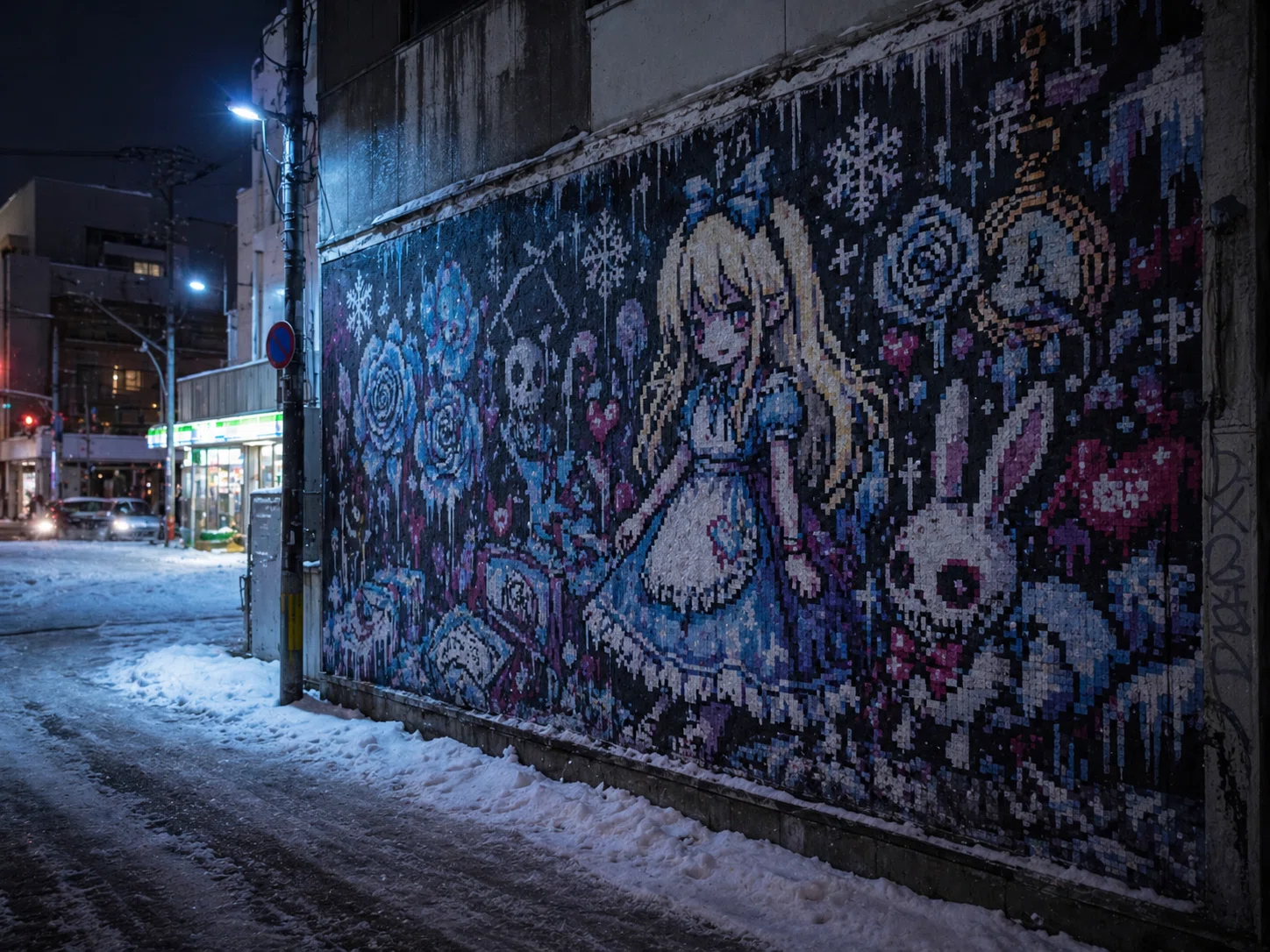 架空壁画辞典 No.017《雪夜のアリス壁画》｜上田カズヤ@ somnigraphia