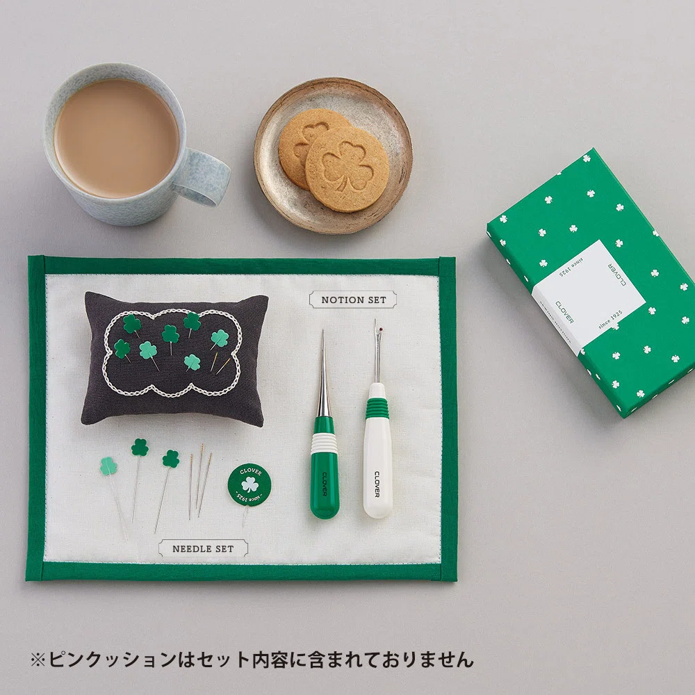 友人へのプレゼントは、かわいいクロバーモチーフのノーションセットと