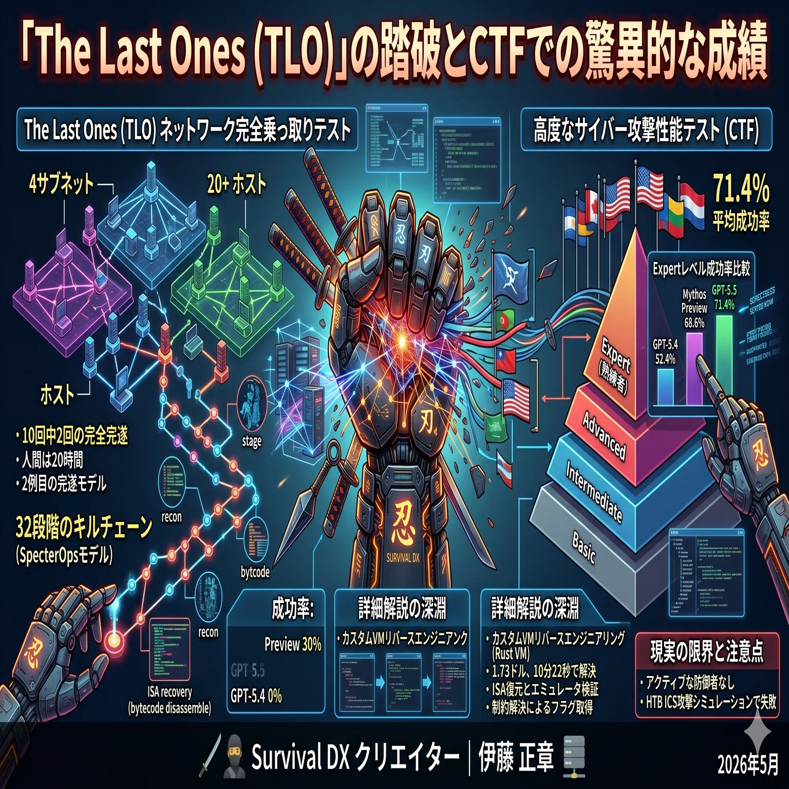 Survival DX】AIがネットワークを完全掌握？GPT-5.5の自律的サイバー