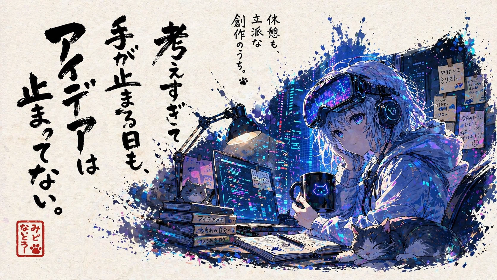 GPT-image-2 クスっとする言葉を添えたメッセージイラストを描く。｜AI