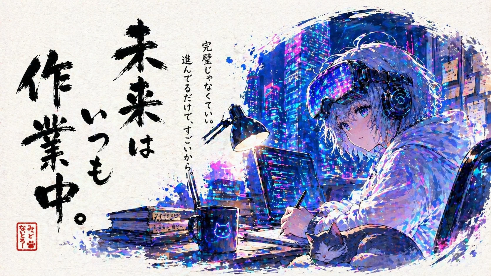 GPT-image-2 クスっとする言葉を添えたメッセージイラストを描く。｜AI