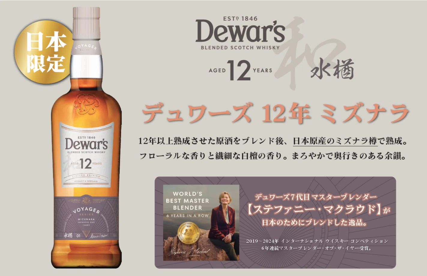 スコッチの伝統と日本の感性が融合。日本限定「デュワーズ 12年