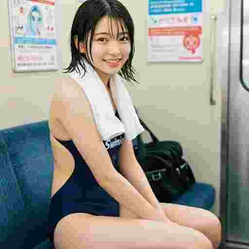 美人<女子高生><スクール水着>AI画像/写真販売 AI画像 有料<40枚:350円>商用利用可(サンプル)01