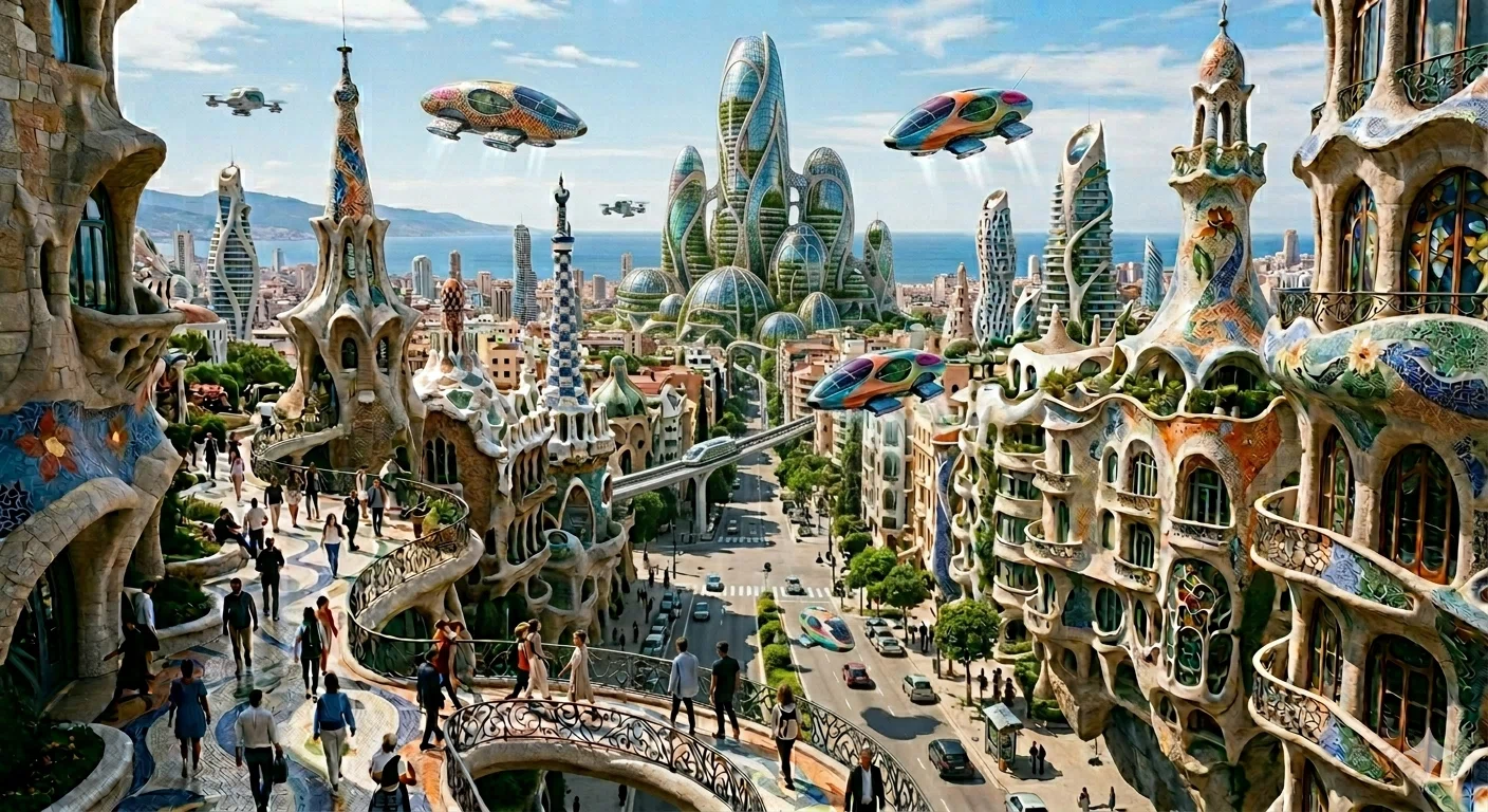 盾の国の建物(生物体) ガウディが近未来の建造物を作ったら AI生成｜Knsk