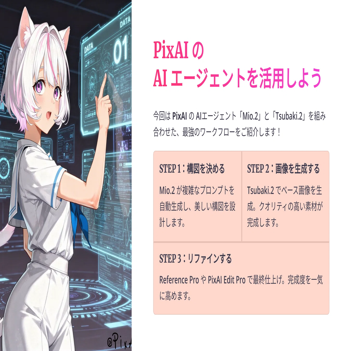 時短革命】たった2行の指示でプロ級デザインが完成！PixAIエージェント