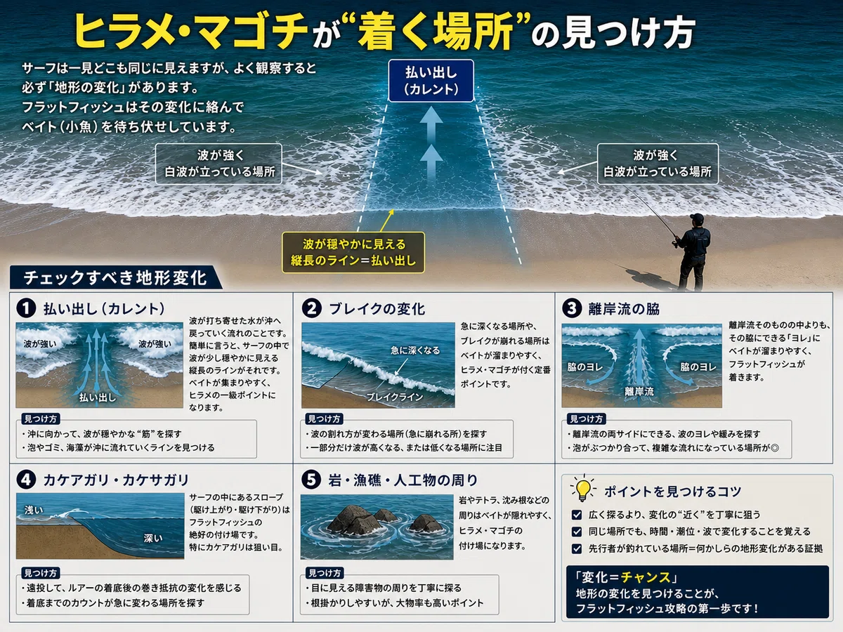 サーフでヒラメが釣れない人がやりがちな「3つのミス」｜ポイントの