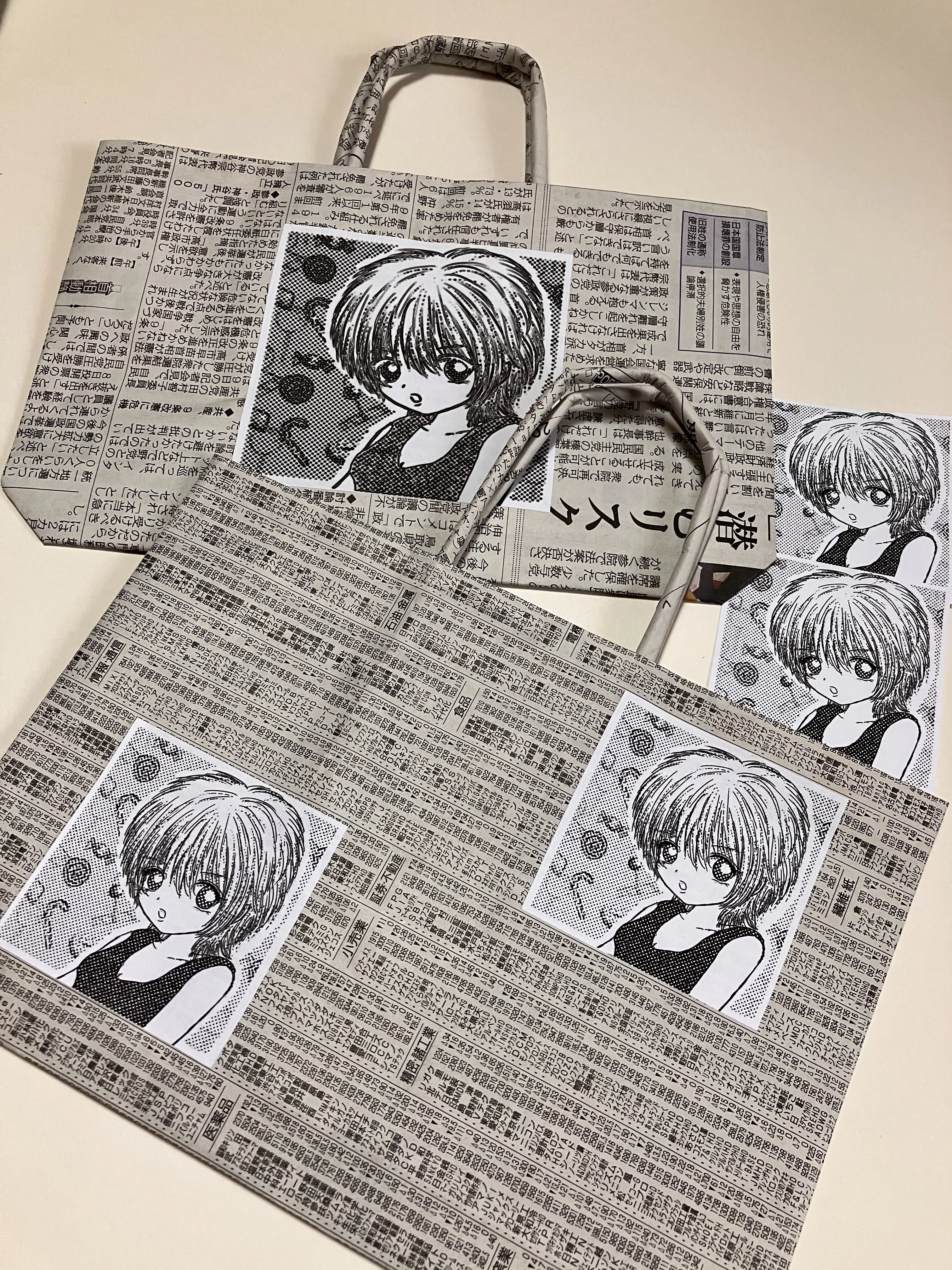GW1日1作品チャレンジ】GW3日目2026年5月1日分「自作イラストの新聞BAG