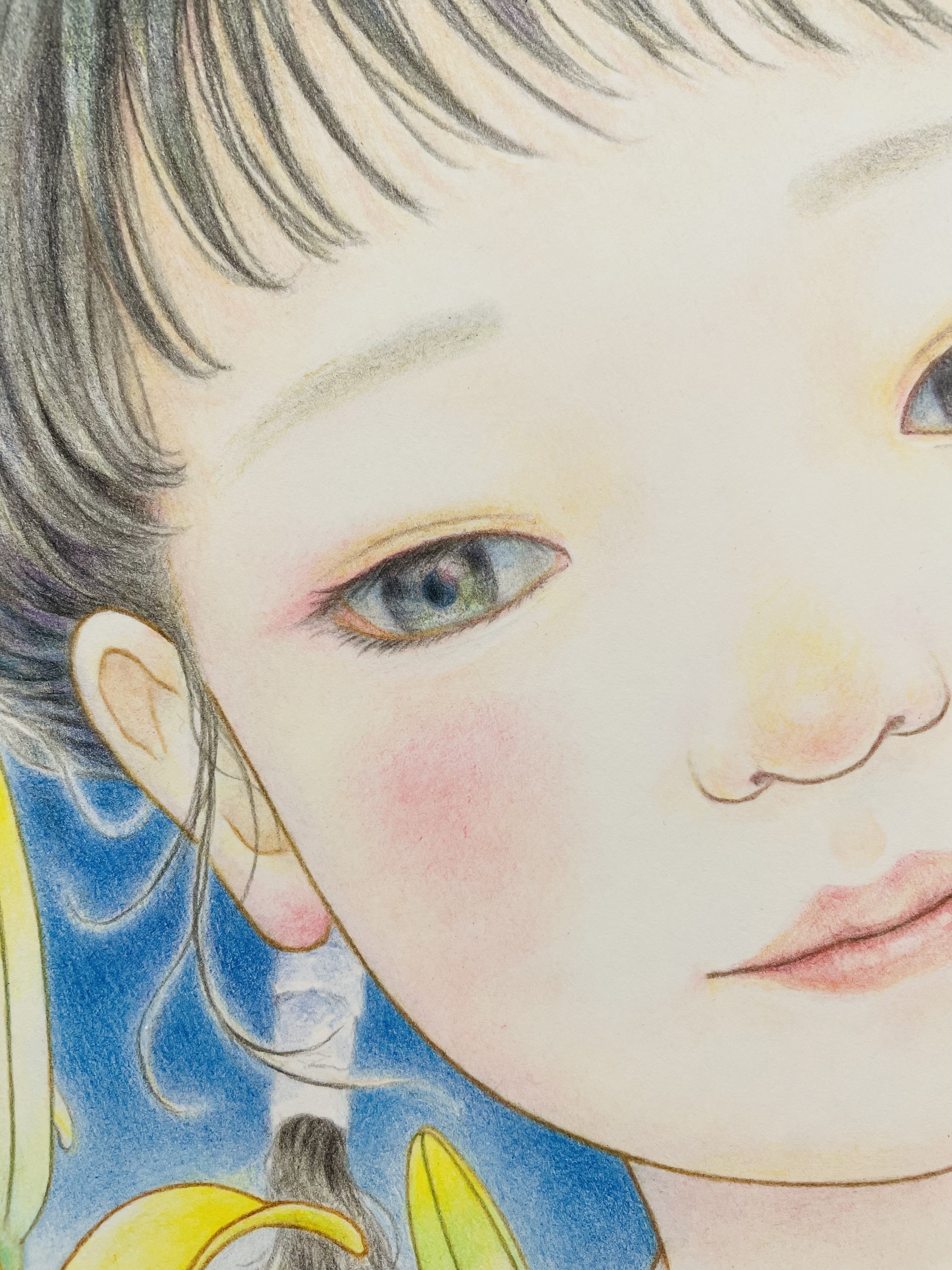 色鉛筆画　美女画　原画 みゃあちゃんの色鉛筆画描いてみました😚 今回も、ちょっと色っぽいみ