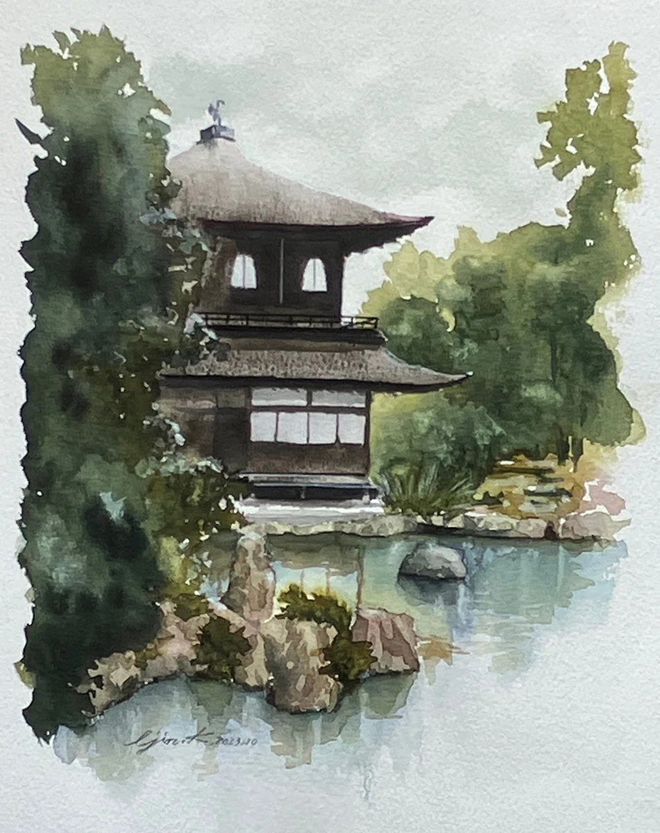 日本画水彩画④ 作品名：ジュビリーセレブレーション 制作年月日：2026' 4/13 サイズ