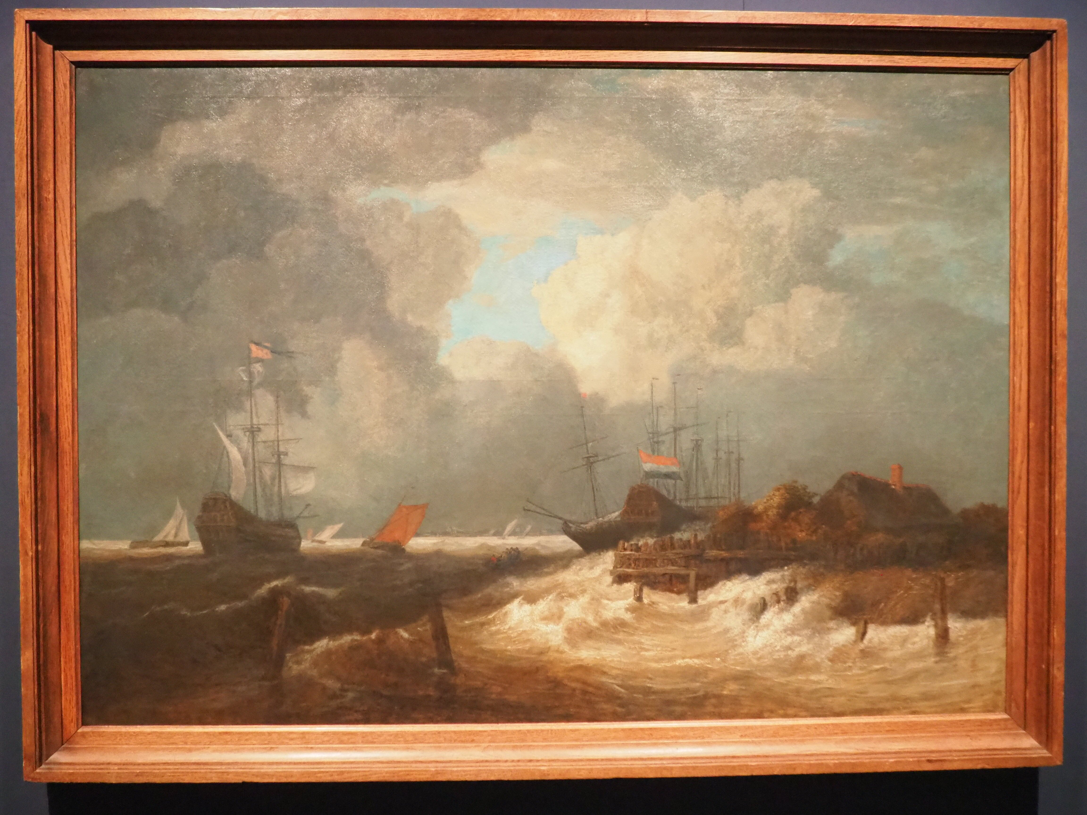 ニックネーム　ウジェーヌ・ブーダン『カマレの港』1872年　複製画 ブーダン【港に近づくフリゲート艦】 - 手描き 絵画（油絵複製画）販売