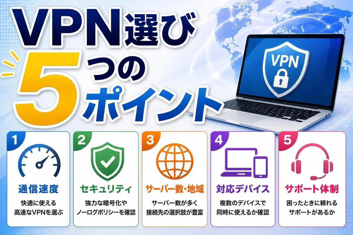 【2026年版】VPNおすすめ5選!目的別の選び方と失敗しないポイントを徹底解説|vpnの使い方まとめ