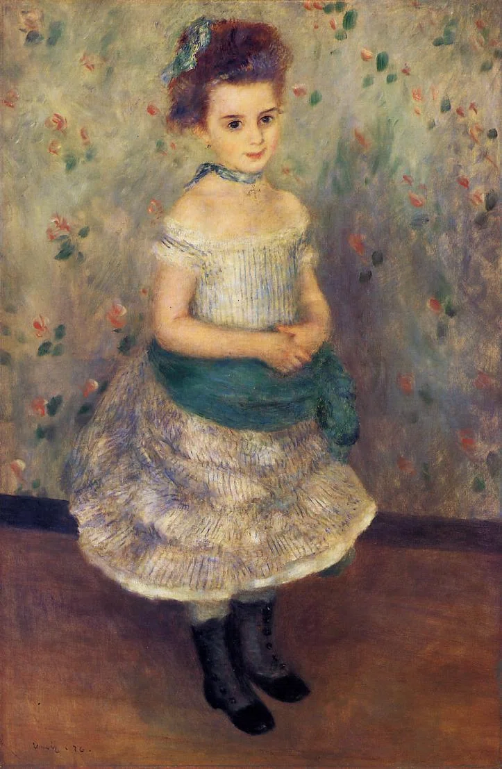 絵画　ルノアール　花をもつ少女 ルノワール 花を持つ少女 絵画 ルノワール 花を持つ少女 -