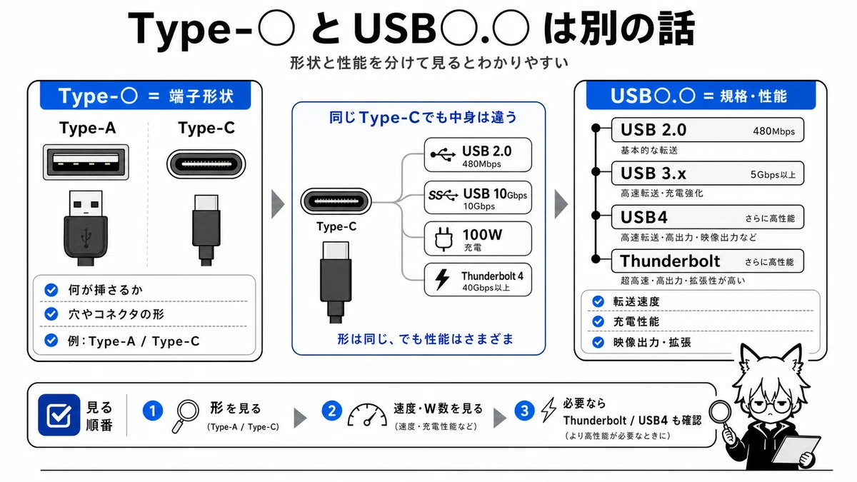 USB端子の種類（性能編）｜キニラボ｜今日の気になる。研究所