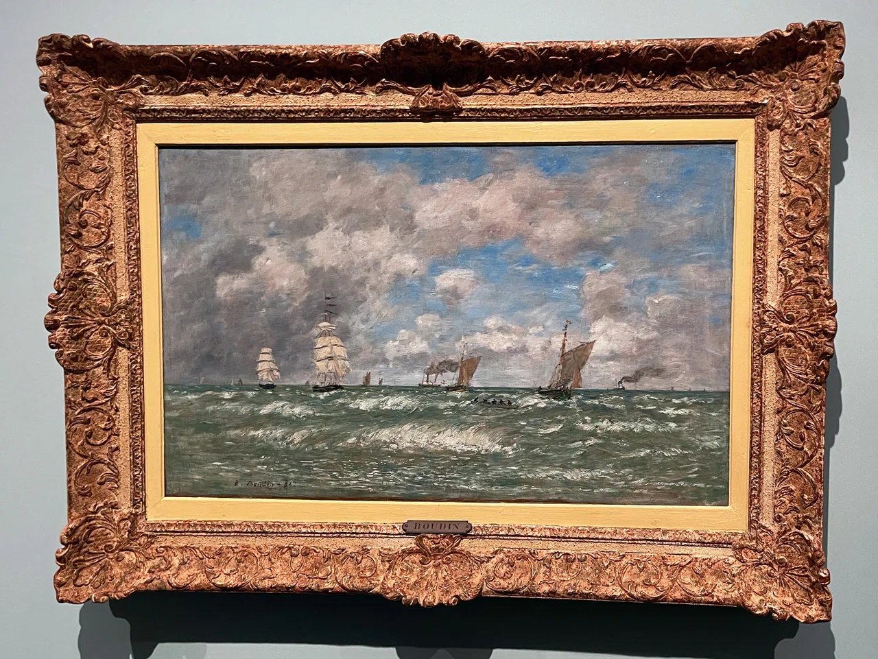 ルイ＝ウジェーヌ・ブーダン【アブヴィルの運河】、希少な画集画 ウジェーヌ・ブーダン展 －瞬間の美学，光の探求－（SOMPO美術館）に