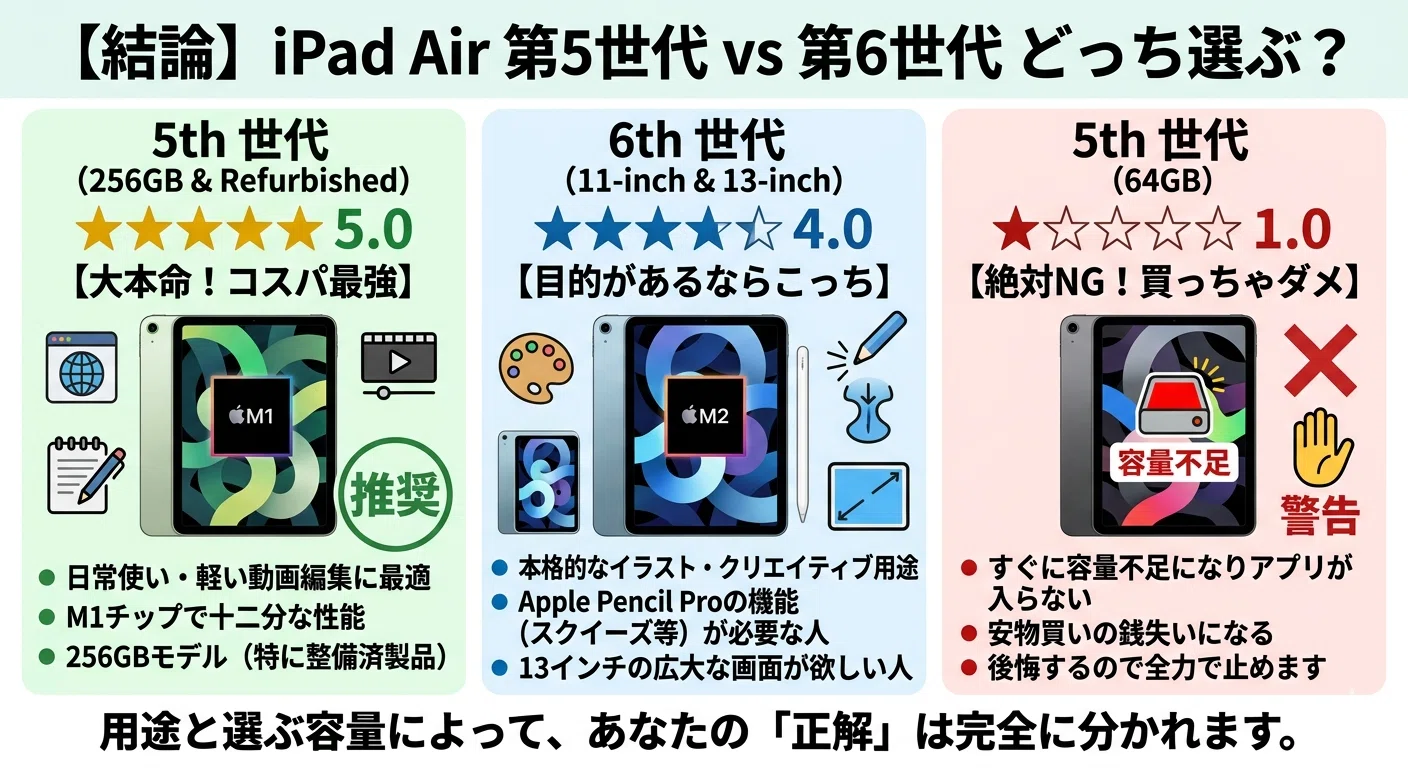 iPad Air第5世代と第6世代の違い！周辺機器も含めた「本当のコスパ」と
