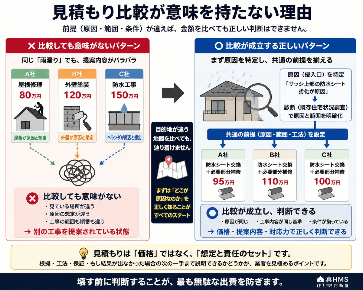 見積もり 比較しても意味ない?リフォームで迷った時の判断基準【大府市・名古屋市】|真HMS 大府の住宅インスペクション