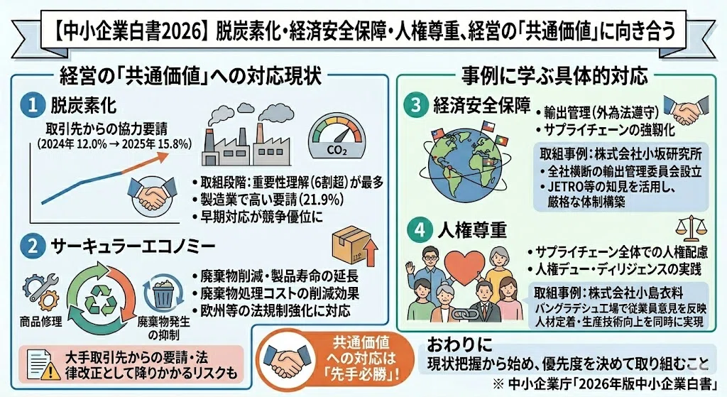 中小企業白書2026】脱炭素化・経済安全保障・人権尊重、経営の「共通