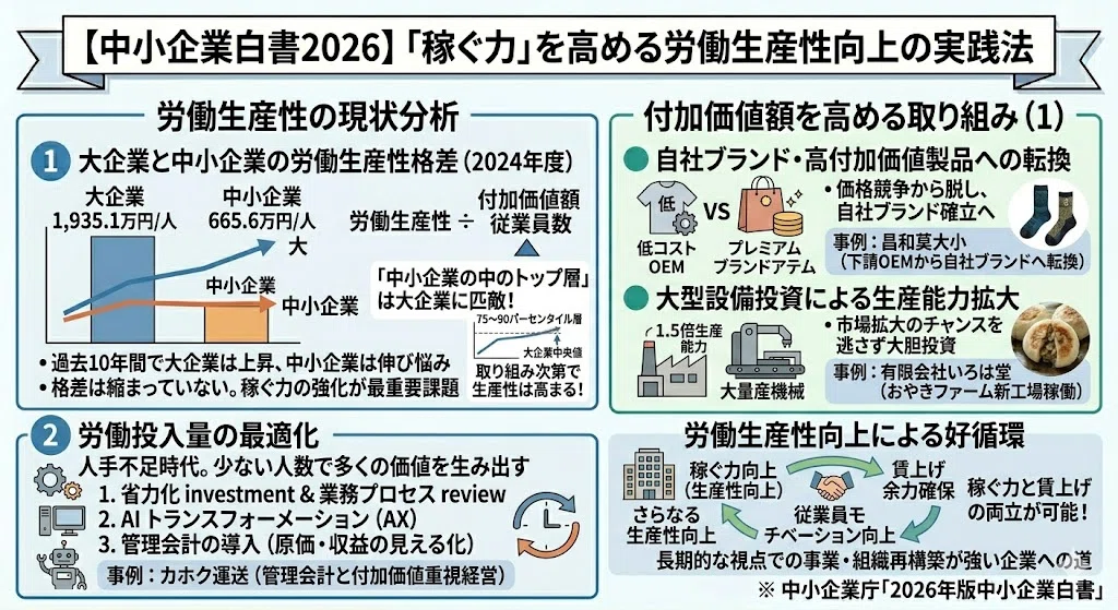 中小企業白書2026】「稼ぐ力」を高める労働生産性向上の実践法｜花筏