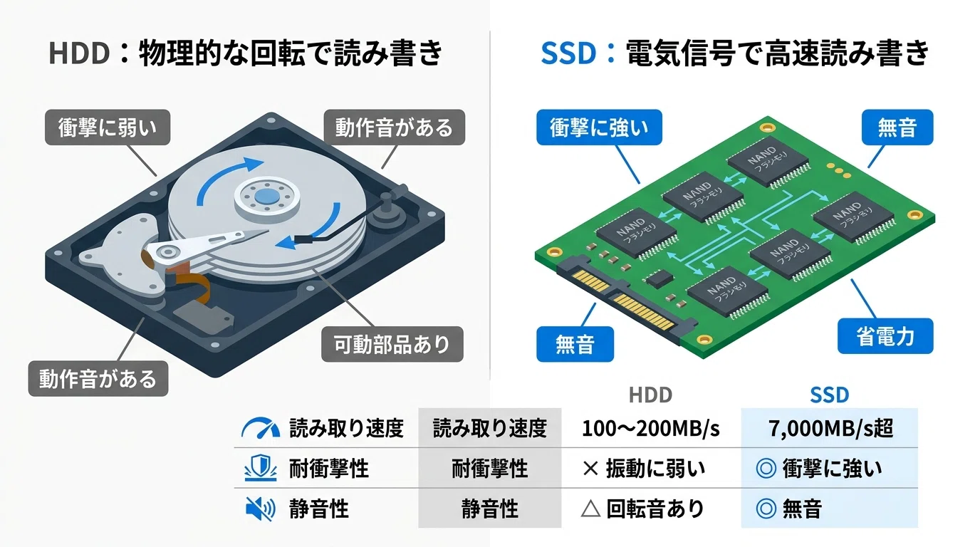 ハードディスクのSSDとHDDを徹底比較！あなたに合った選び方ガイド