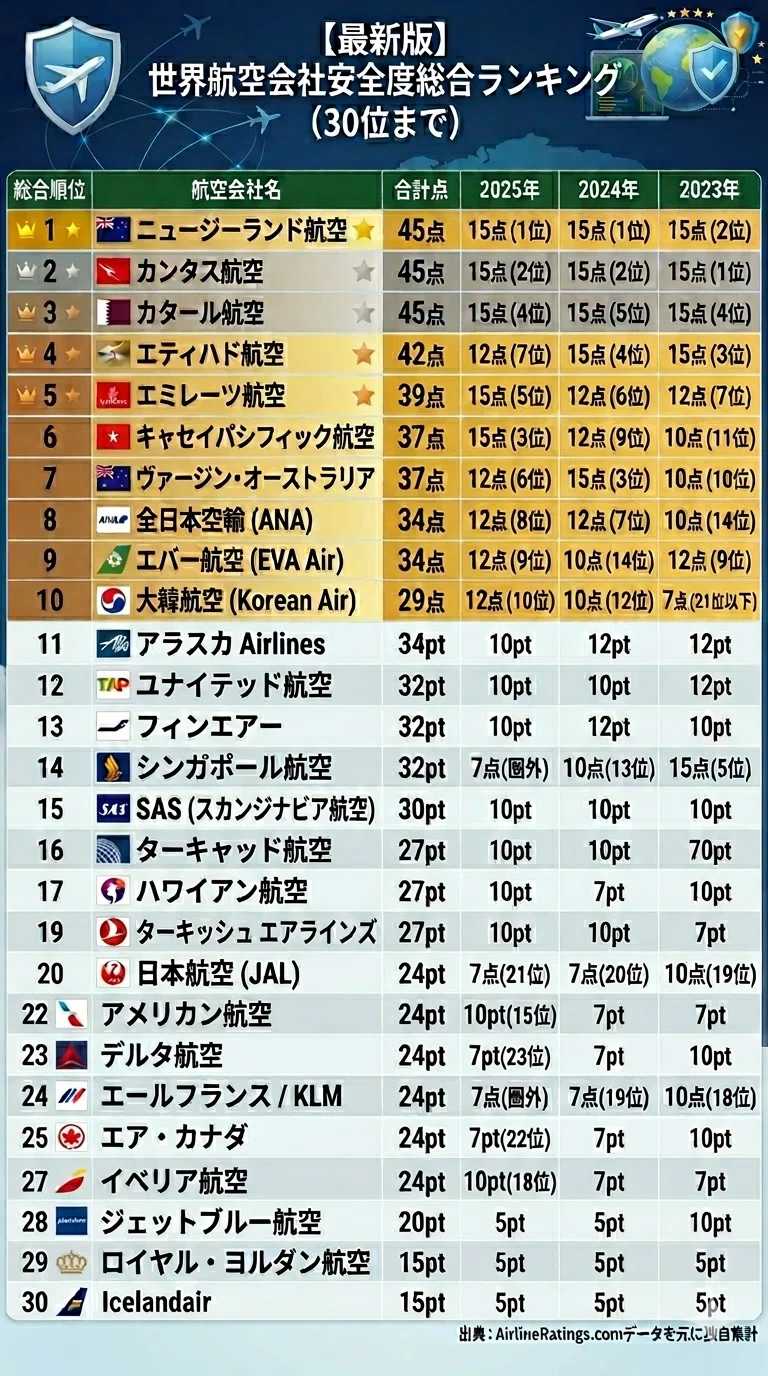 航空 会社 安全 ランキング