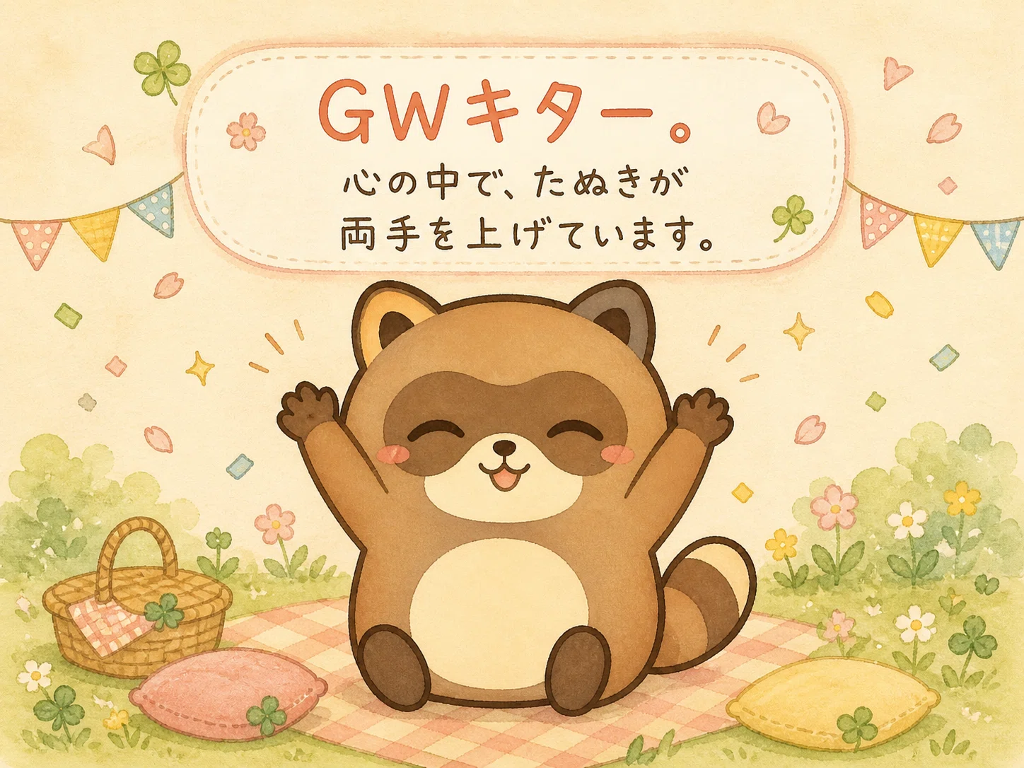 バタバタ新学期、ぽんぽこGW。心を整えるたぬき時間｜ちびたぬき