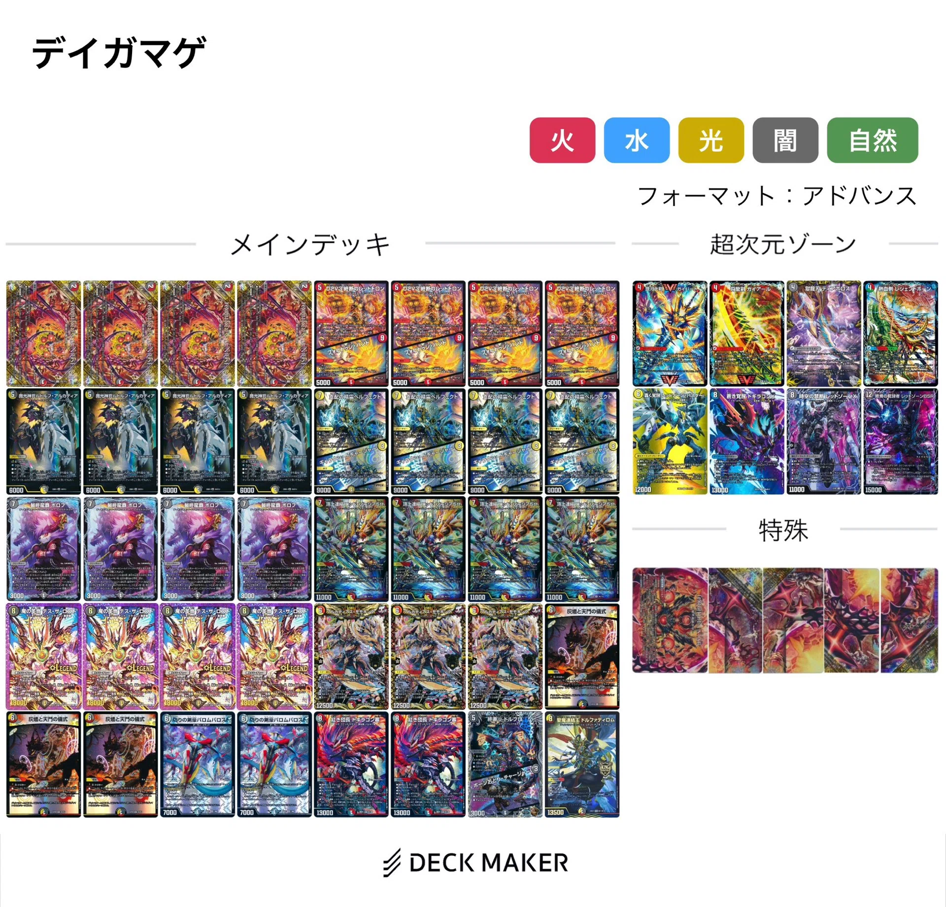 割安　微高レート　デイガドルマゲドンデッキパーツ　　超次元ゾーン付き デイガマゲのすゝめ｜ねざぁ