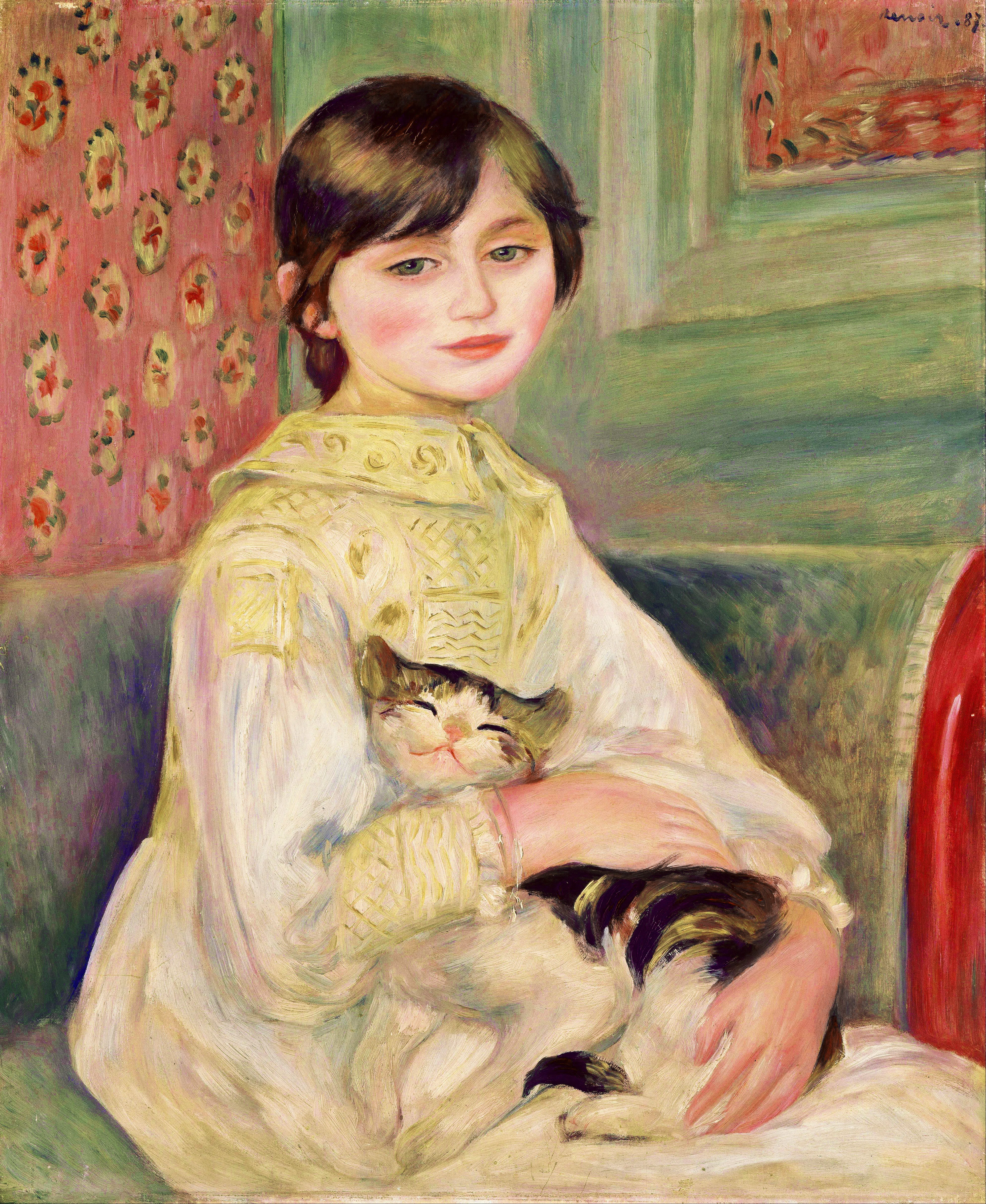 手描きの肖像画になります。 幸福のしずくと、黄金の調べ】ルノワール『ジュリー・マネの肖像