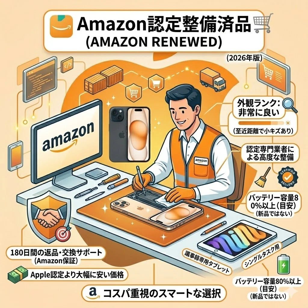 整備済なので安心 🍏🍏【2026年最新版】Apple認定整備済製品 vs Amazon認定整備済品