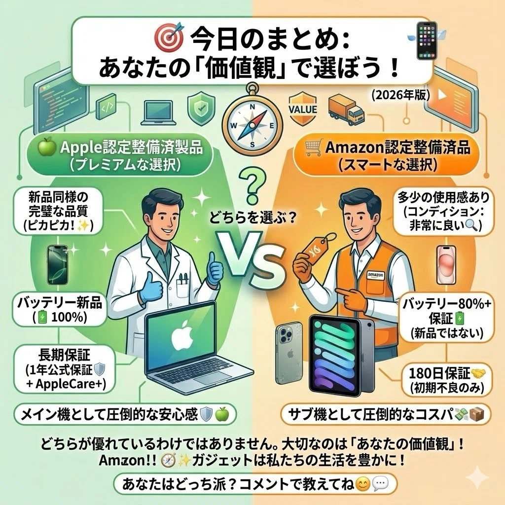 🍏🍏【2026年最新版】Apple認定整備済製品 vs Amazon認定整備済品 🍏🍏【2026年最新版】Apple認定整備済製品 vs Amazon認定整備済品