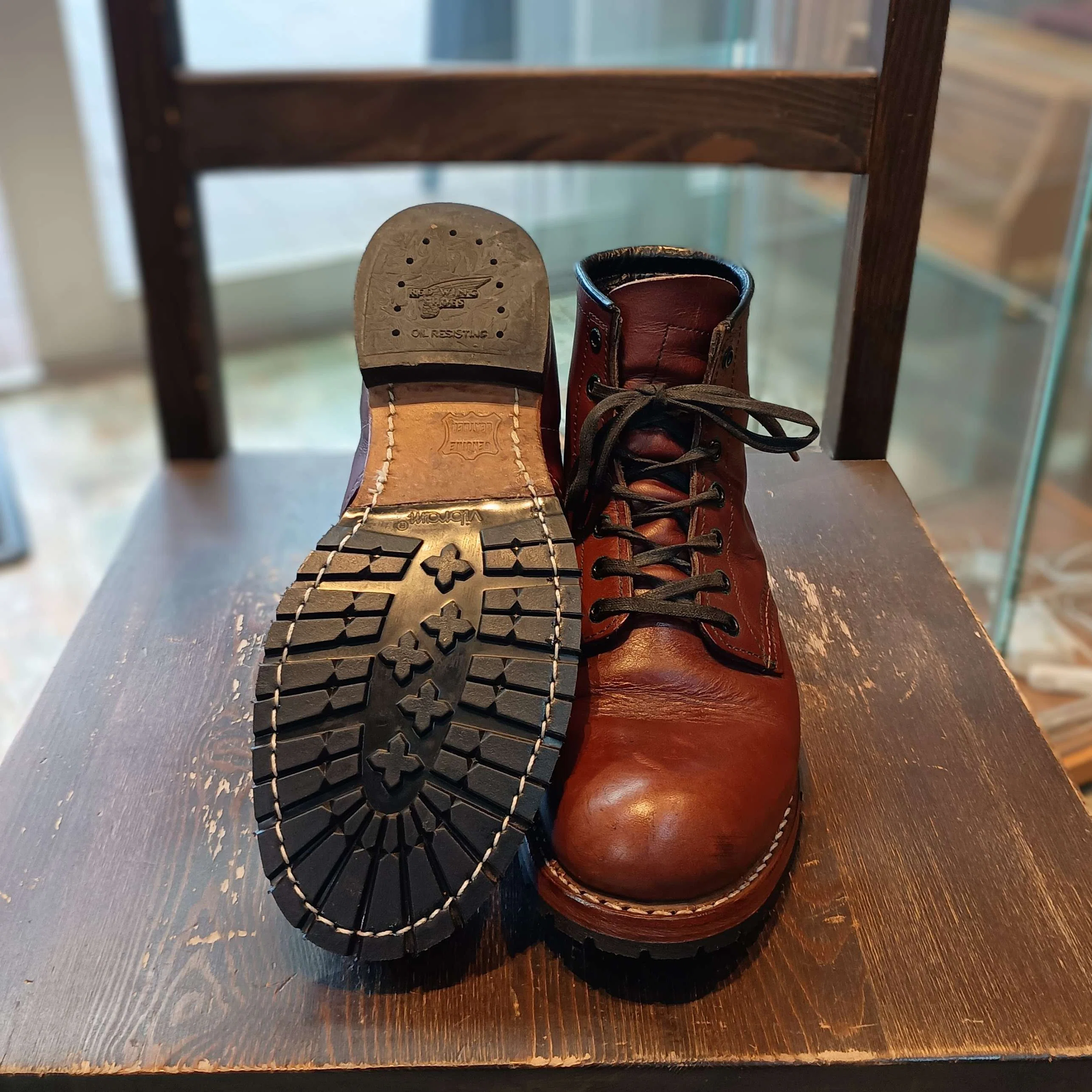 【ハーフソール新品交換後未使用】 REDWING 9011BECKMAN 9.5 Resole/ハーフソール交換】Red Wing#9011 Beckman+vibram#2333｜CREA