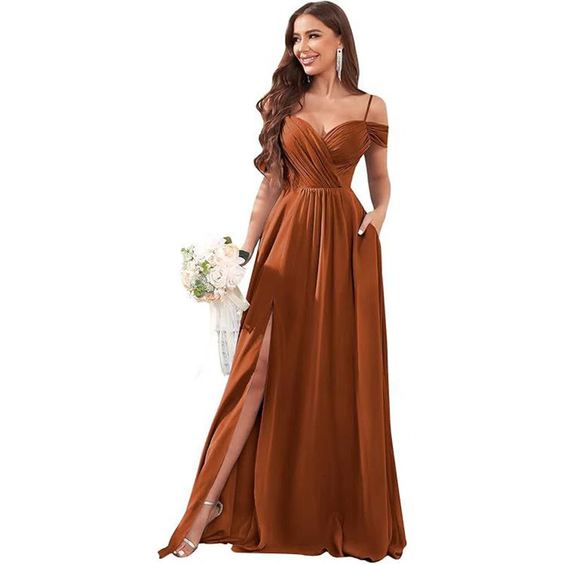One-Shoulder & Off-the-Shoulder Bridesmaid Dress  USAnaysan store