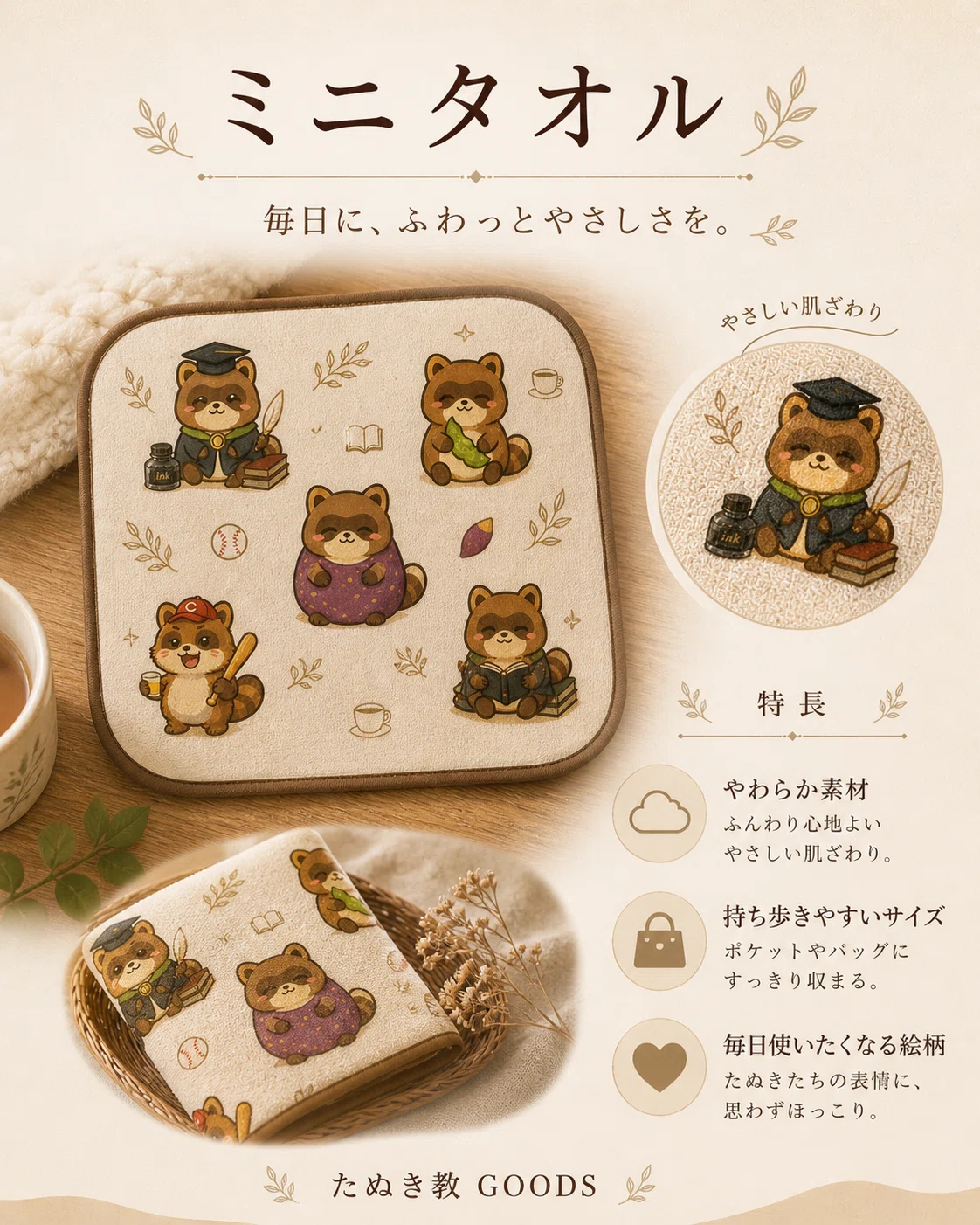 売ってないのに欲しくなる？妄想たぬき教グッズを作ってみた話｜ちびたぬき