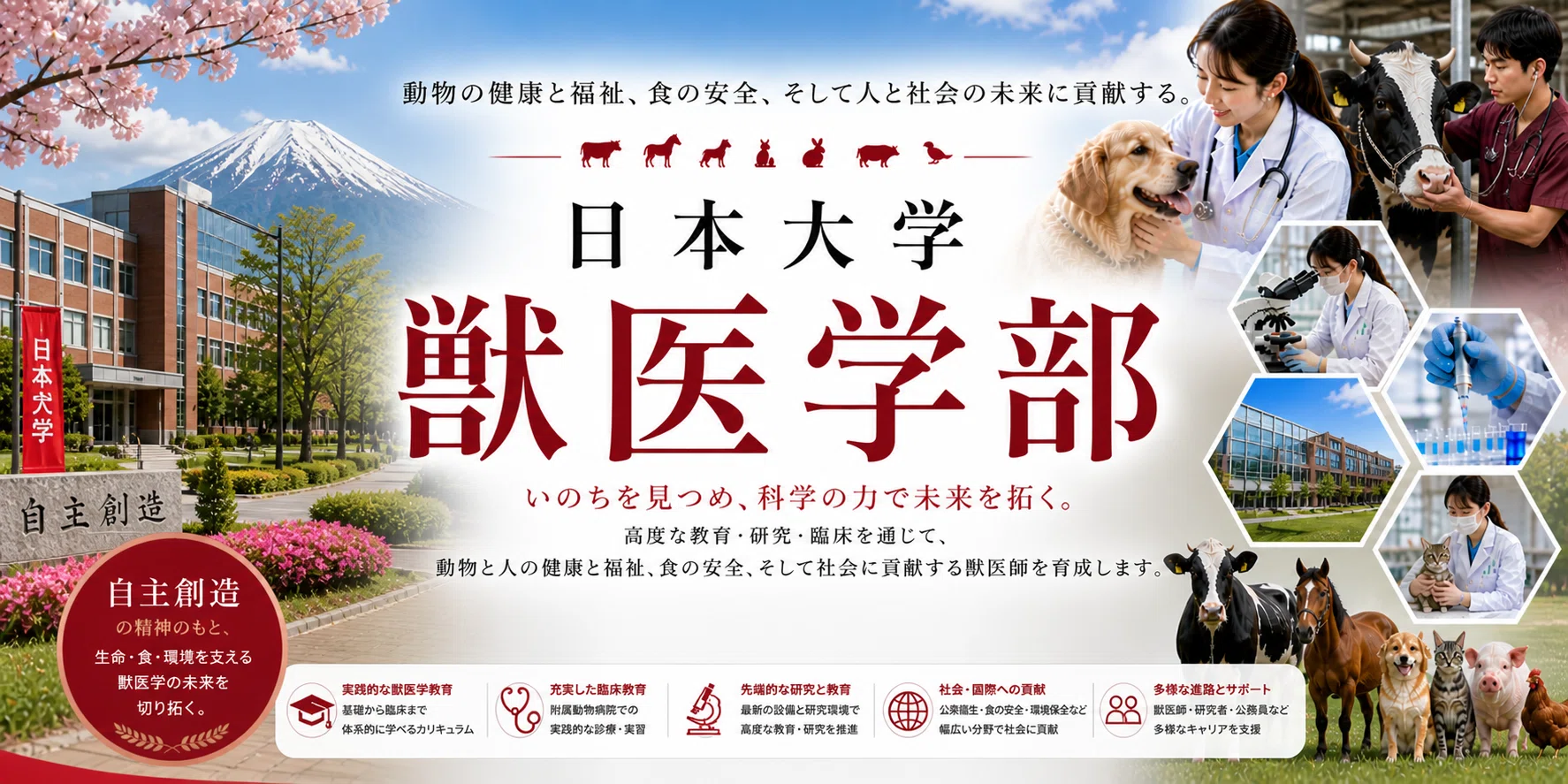 日本大学 生物資源科学部 獣医学科 獣医学部ニュース：偏差値 学費