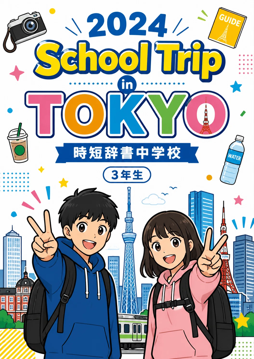 先生必見！】修学旅行のしおり6種類（イラスト）コピペOK！画像生成
