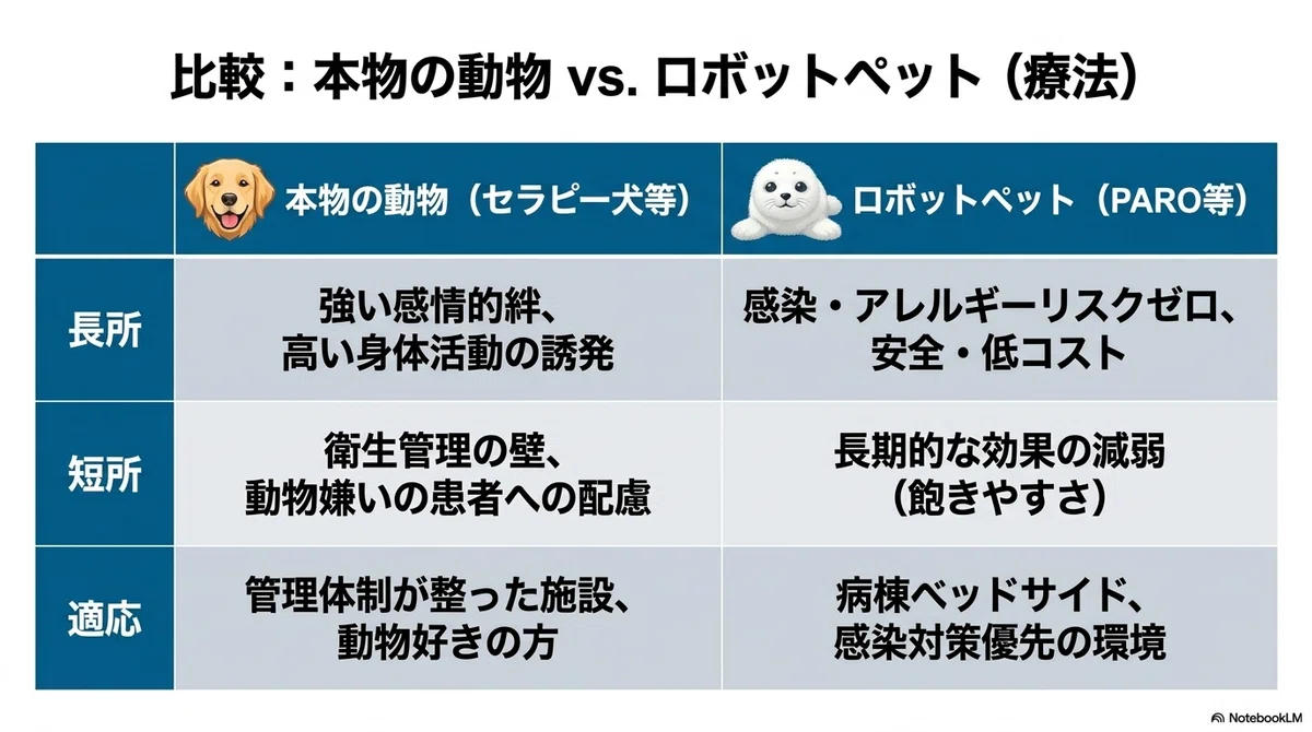 認知症リハビリに動物やロボットは有効か？最新エビデンスから読み解く