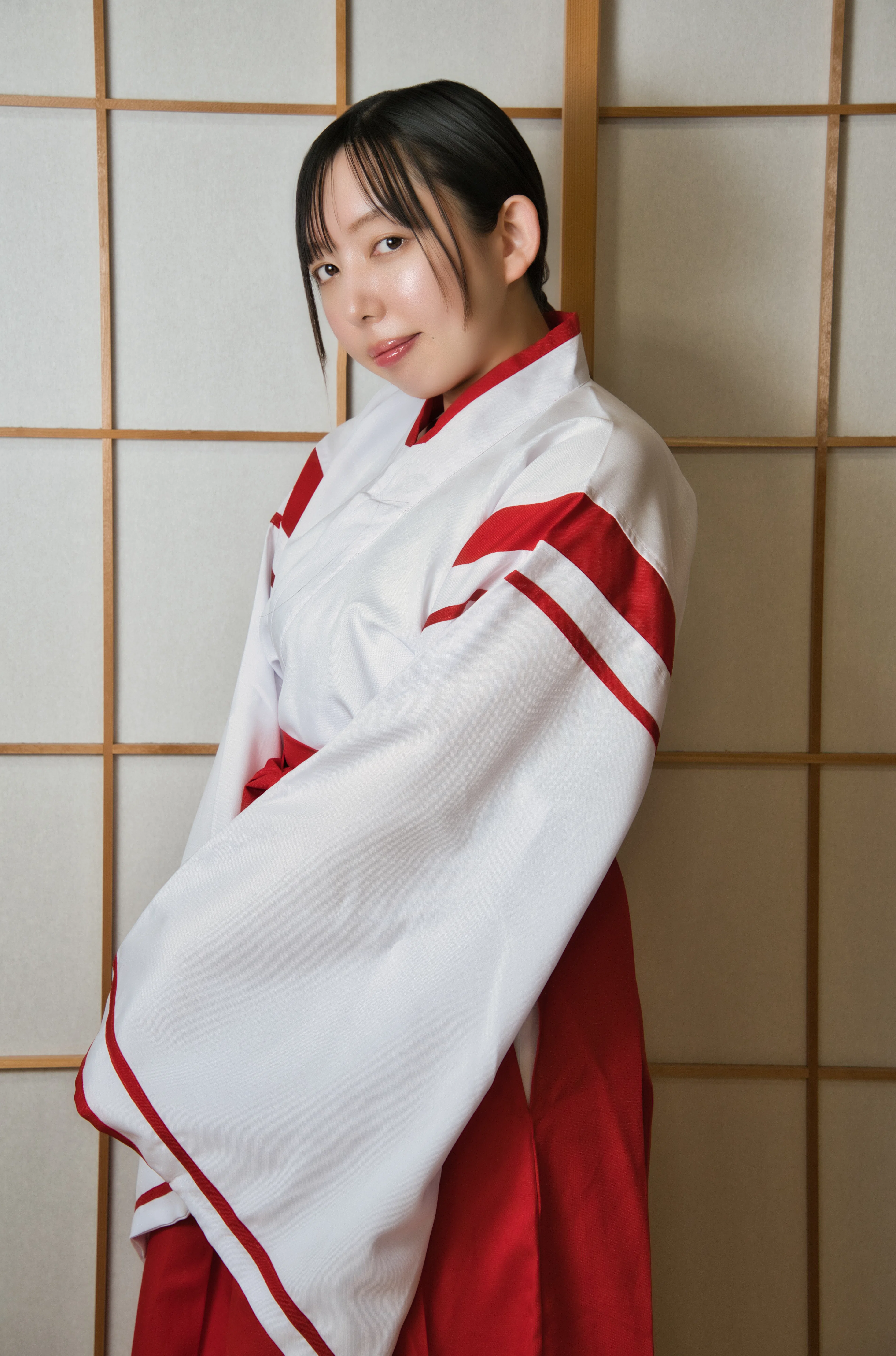 和風ポートレート 赤と白の着物A3上質ケント ポートレート(Model:みゆき)～中編～｜ちきぽとれ