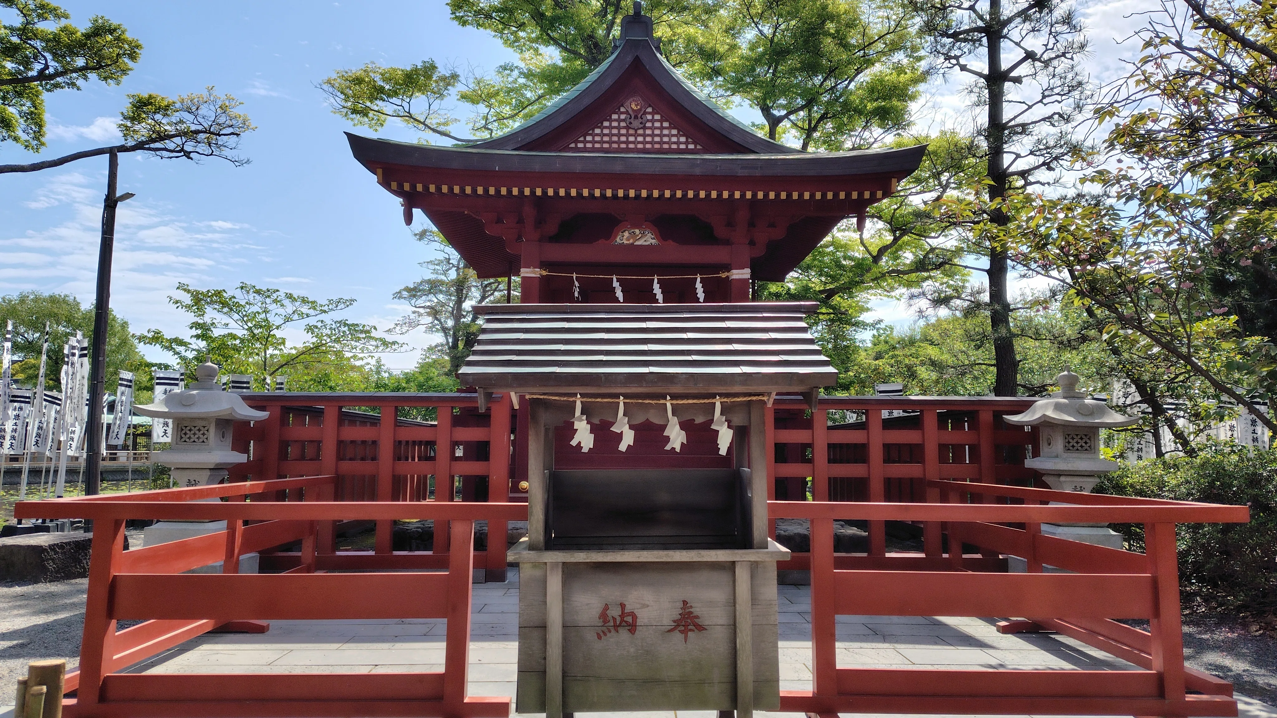 鎌倉八幡宮境内(額装済み) 鎌倉 鶴岡八幡宮 旗上弁財天社 辯才天｜唐崎夜雨