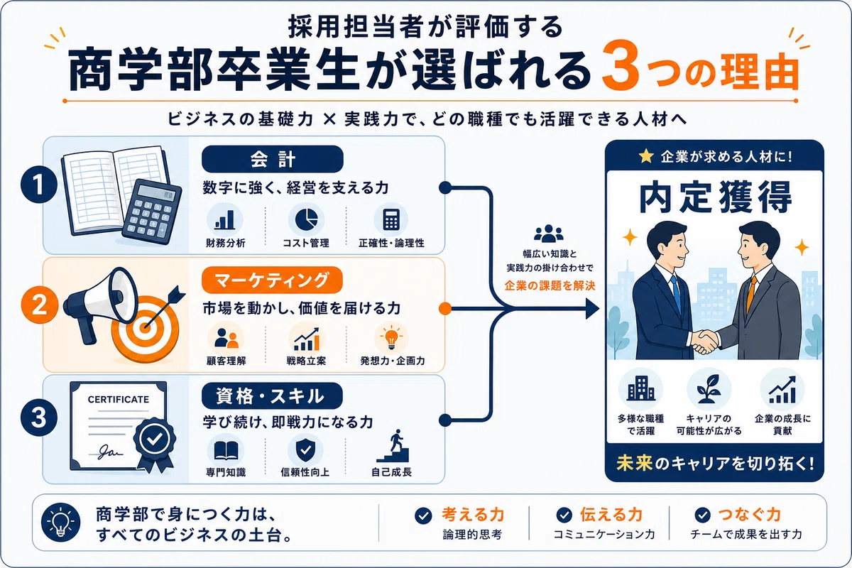 「商学部って経済学部・経営学部と何が違うの？」就職に強いと言われる本当の理由｜創太先生の大学合格ナビ
