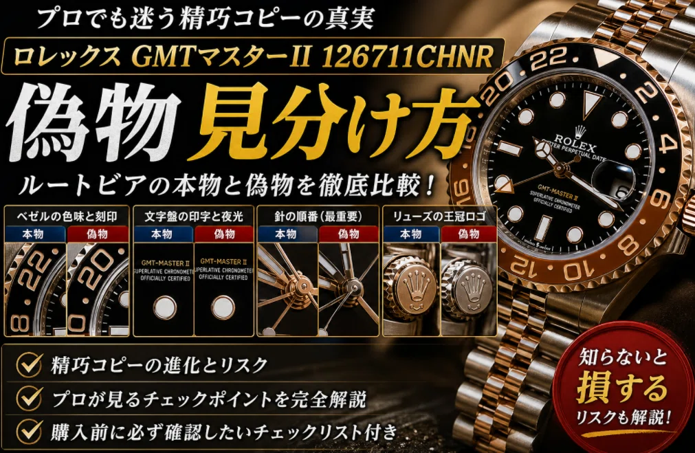 ロレックス GMTマスターII 126711CHNR 偽物の見分け方｜プロでも迷う