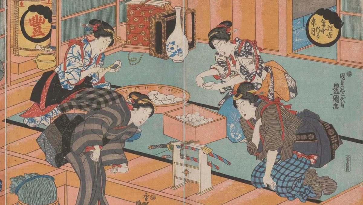 今日は「こどもの日」！柏餅のある浮世絵―三代歌川豊国《皐月》1844年