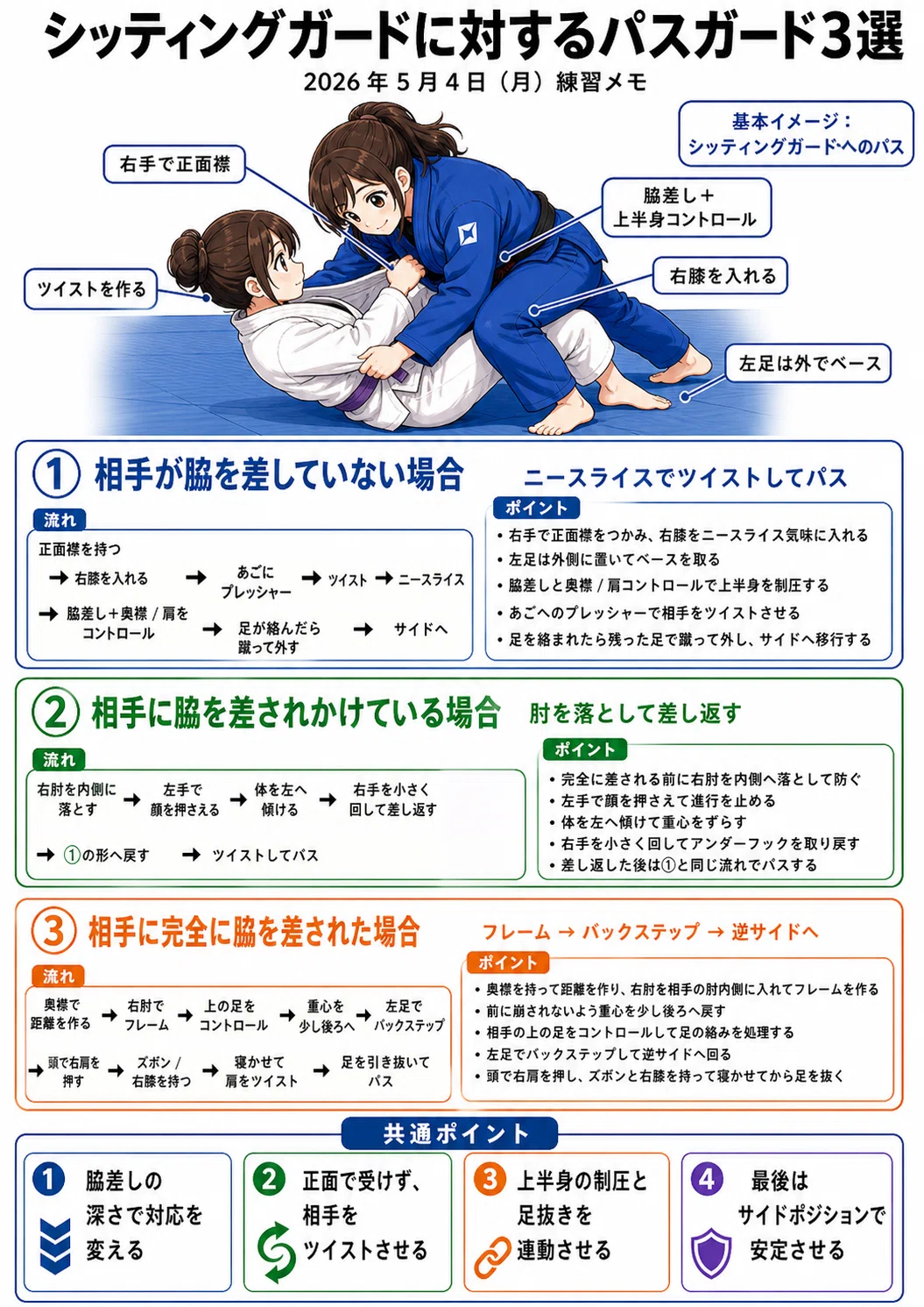 テレレ柔術3,DVD ガードバッシング シッティングガードに対するパスガード3選｜柔術練習メモ｜マスター2青