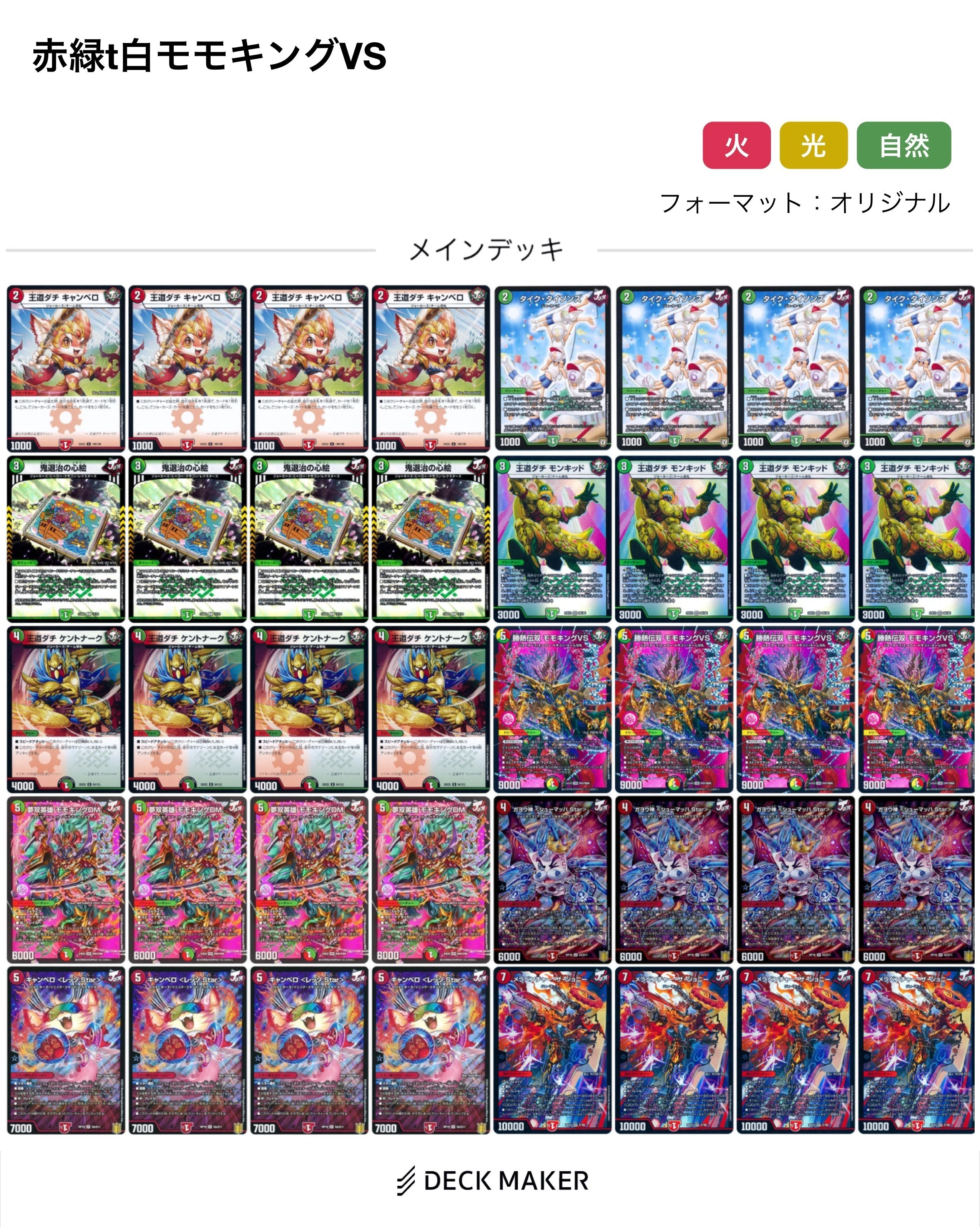 デッキ備忘録 【赤緑t白モモキングVS】｜軸