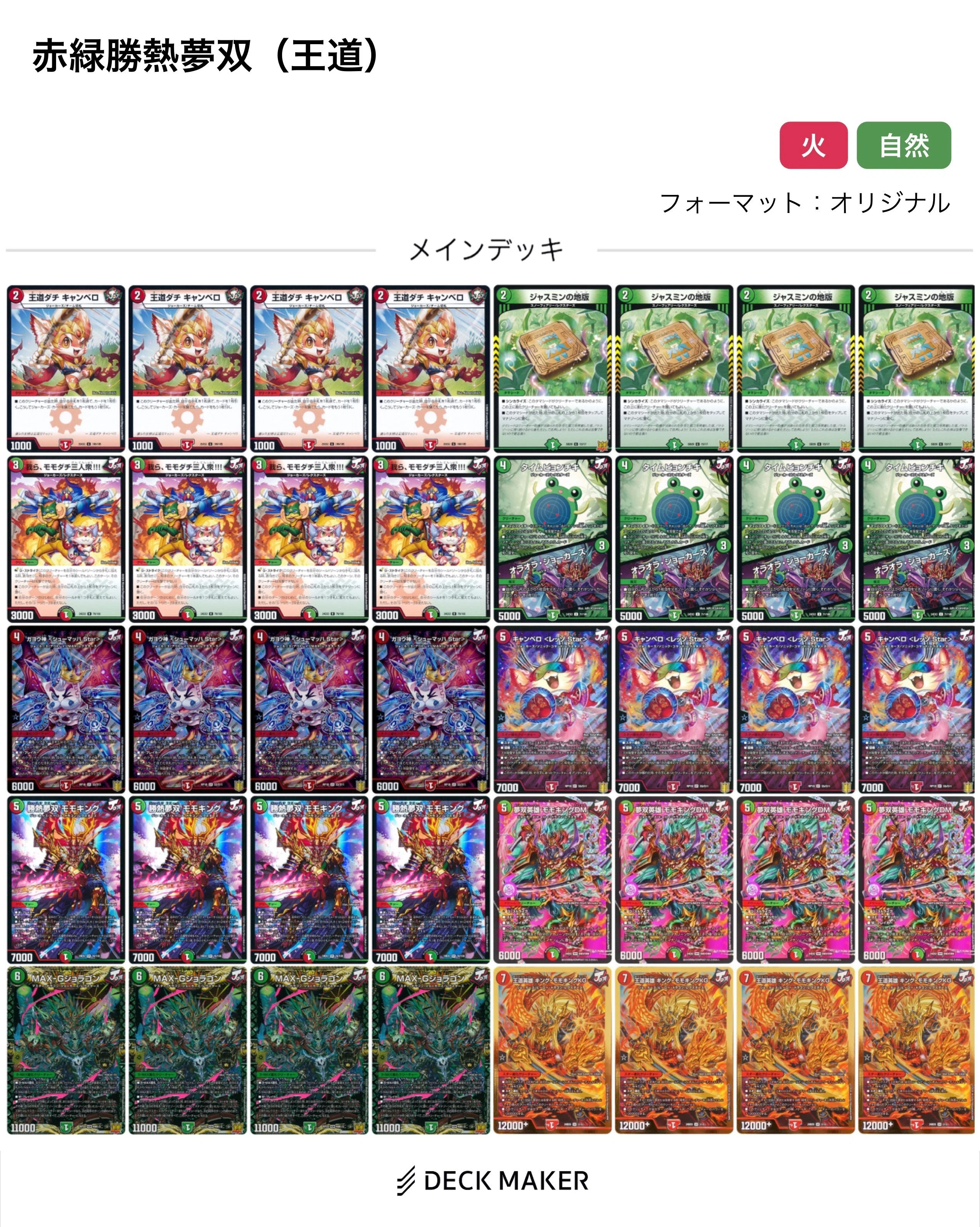 テーマデッキ紹介 【赤緑t白モモキングVS】｜軸
