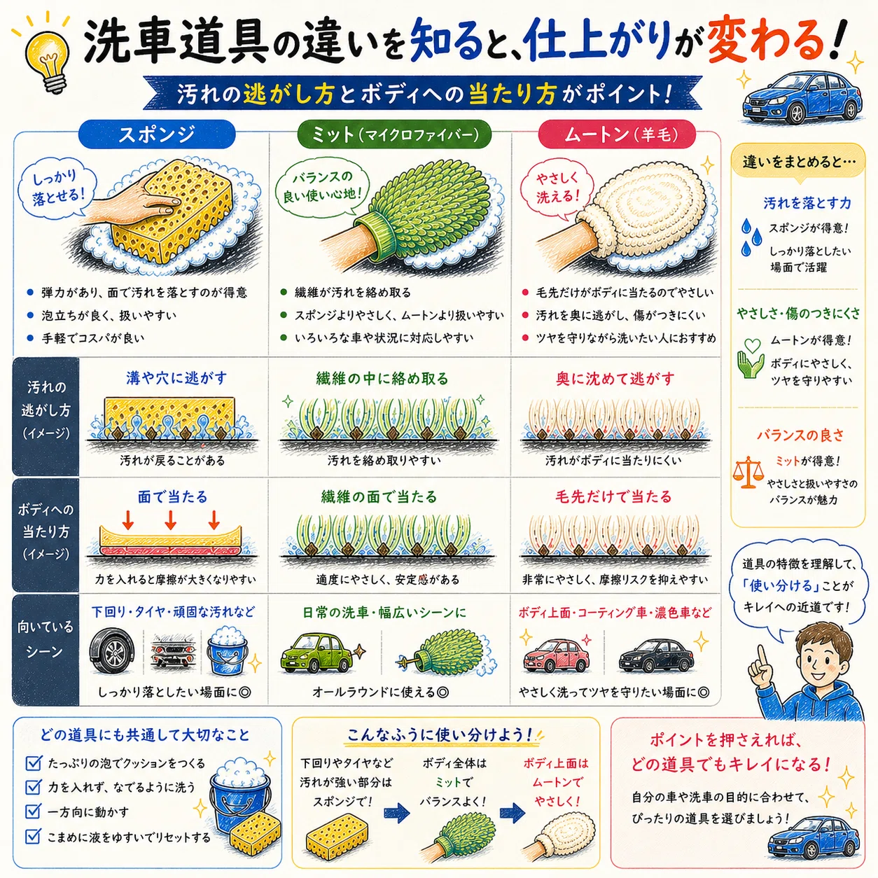 洗車の質は“道具選び”で変わる｜知らないと差がつく洗車の基本｜はふた 