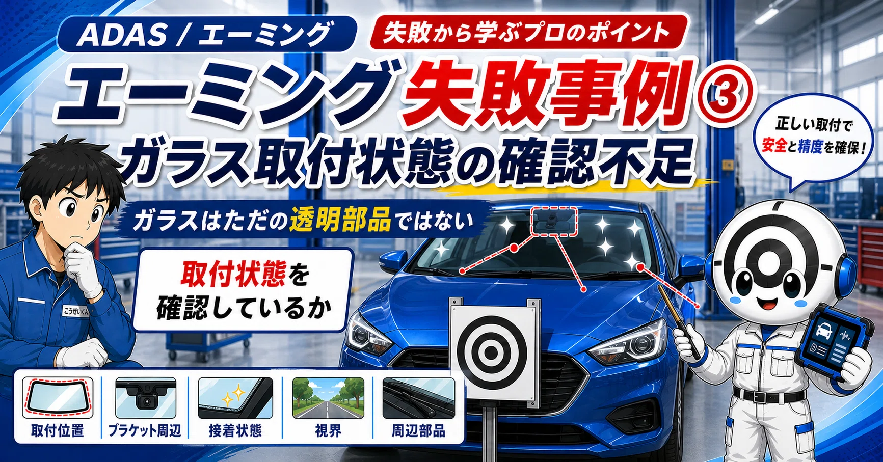 失敗事例③｜ガラス取付状態の確認不足ガラスはただの透明部品ではない 