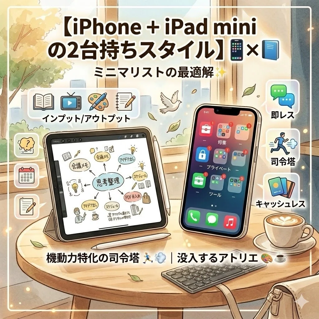 🎒🎒さよなら、重いリュック。iPhoneとiPad miniの「2台持ち」が私の