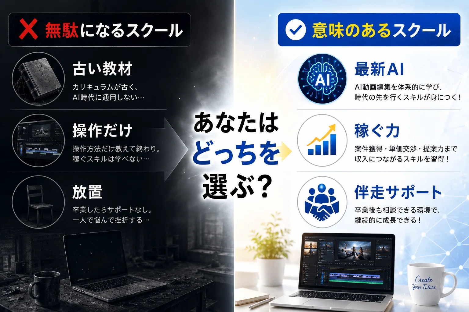 2026年版】動画編集スクールは9割ムダ。