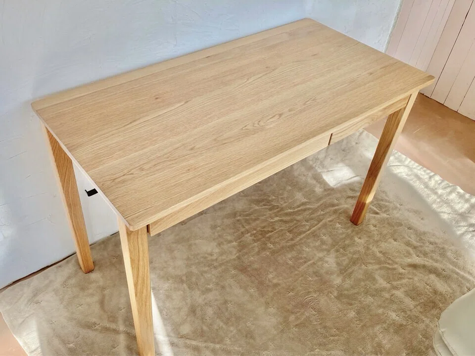 無印良品 木製デスク 2引き出し付き 無印良品の引き出し付きオーク材木製デスク｜星野@78.Life