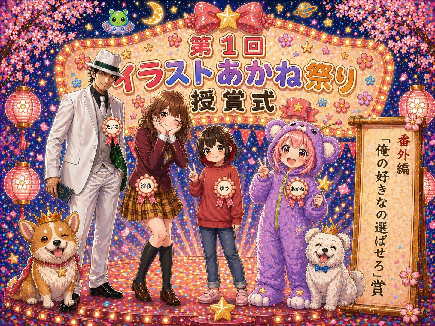 akane アートプリント ジャケット Illustration Akane Festival🌸] An unexpected turn of events